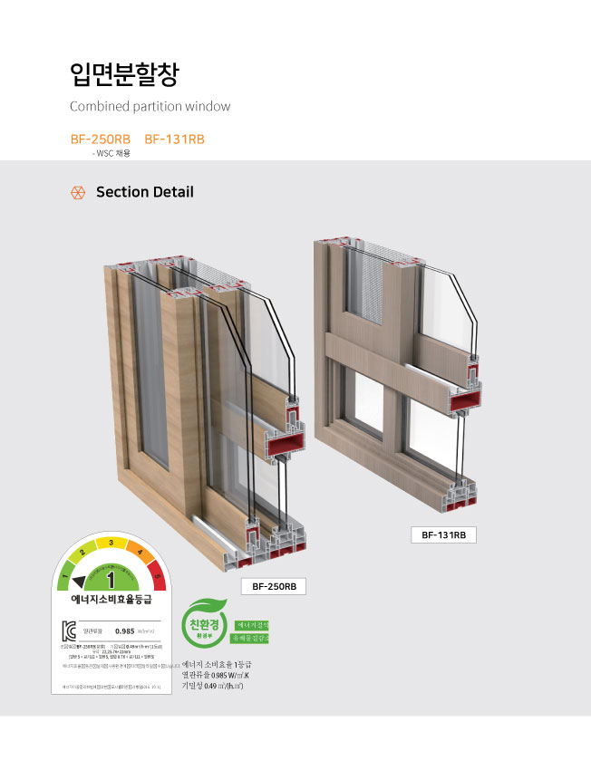 BF-250RB,BF-131RB 입면분할창 카다로그